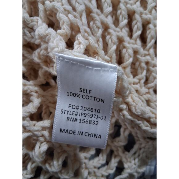 Bibi Crochet Women's Size XL Open Knit Beachy Grungecore Western‎ Boho Cardigan - Picture 9 of 9